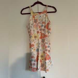 Floral tennis athletic dress with built-in shorts